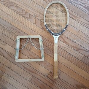 Vintage Winfield Wooden Championship Tennis Racket with Press
